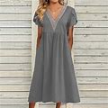 Hupom Casual Summer Dresses For Women Dresses For Women In Clothing Flowing Jacket Dress Jacket Gray S
