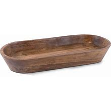 Wooden Dough Bowl - Natural Acacia Wood Rustic Dough Bowl - Handmade Decorative Bowls For Home Decor, Bathroom, Kitchen Counter, & More - Large