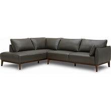 Jollene Leather 2-Pc. Sectional With Chaise, - Dark Grey