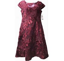 Alex Evenings Size 10 P Gown Cranberry Embroidered Sequin Dress Cocktail Formal