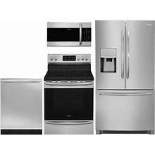 Frigidaire 4 Piece Kitchen Appliance Package With 36" French Door Refrigerator