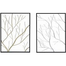 Luxenhome Metal Multi-Colored Coastal Abstract Gemoetrical Wall Decor (Set Of 2)