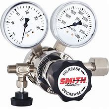 Smith Equipment High Purity Gas Regulator: Two Stage, CGA 540 Inlet, 1/4 in NPT M Outlet, 50 Psig Model: 121-2008