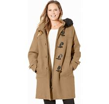Plus Size Women's Wool Blend Toggle Peacoat By Catherines In Soft Camel (Size 0X)
