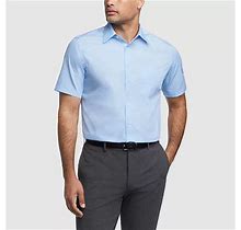 Van Heusen Mens Regular Fit Wrinkle Free Short Sleeve Dress Shirt | Blue | Regular 18 | Shirts + Tops Dress Shirts | Wrinkle Free
