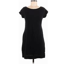 Banana Republic Factory Store Casual Dress - Shift Crew Neck Short Sleeve: Black Solid Dresses - Women's Size Small