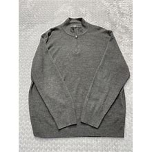 Dockers Mens Sweater Gray 1/4 Zip Long Sleeve Xl Lightweight