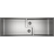 Rohl RUW4916 Culinario 51-5/8" Undermount Double Basin Stainless Steel Kitchen Sink Brushed Stainless Steel Sinks Kitchen Sinks Stainless Steel