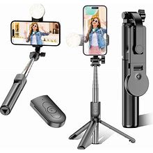 IEVICRE Selfie Stick Tripod, 43' Extendable Selfie Stick With Light, Wireless Remote Bluetooth Stainless Selfie Stick For iPhone 14 13 12 11 Pro XS Max XR X 8 7, Android Samsung And Smartphone