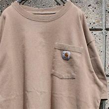 Classic Old Clothing Carhartt Loose And Large Size Mocha Color T-Shirt