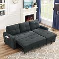 Livingroom Reversible Sectional Sofa Set Silver Rivets Storage Chaise With Side Storage Bag - Black