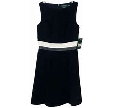 Lauren Ralph Lauren Womens Black Sleeveless Layered Knee Length Dress