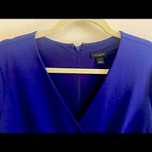 Ann Taylor Factory Dresses | Ann Taylor Cobalt Faux Wrap Dress With Silver Buttons | Color: Blue | Size: 0