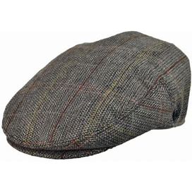 Jaxon Hats Tweed Wool Blend Ivy Cap: SIZE: S Brown/Gray