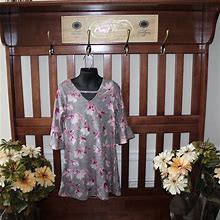 Nannette Dresses | Nannette Girls Size 6 Grey And Floral Print Dress | Color: Gray/Pink | Size: 6G
