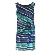 Connected Apparel Dresses | Connected Apparel Multicolored Faux Wrap Dress | Color: Black/Green | Size: 10