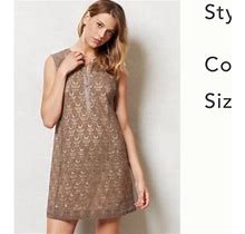Anthropologie Shimmered Lace Shift Tunic Dress Size 14