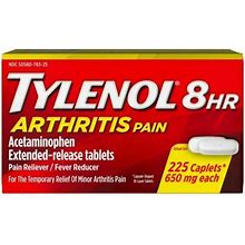 Tylenol Arthritis Pain Strength Caplets 225 CT (650Mg) EXP 07/25