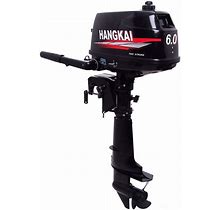 Hangkai 6HP Outboard Motor, 2-Stroke Outboard Boat Motor Engine, Short Shaft Fishing Inflatable Fishing Boat Kayak Engine With Water Cooling System,