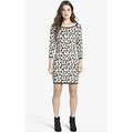 Anthropologie Velvet Women's Sweater Dress Leopard Print 3/4 Sleeve L
