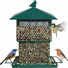 Decflow Bird Feeders For Outside, 6.5Lb Large Capacity Metal Bird Feeder For Outdoors Hanging, Chew-Proof And Water Resistant Wild Bird Feeders Garde