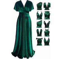 Velvet Infinity Dress With Bandeau,Convertible Bridesmaid Dresses,Plus Size Velvet Wrap Maxi Long Dress Multiway Formal Dress