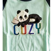Wonder Nation "Cozy" Panda Print Girls' Cozy 2-Piece Pajama Set Size