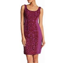 Diane Von Furstenberg 'Geovana' Purple Lace Panel Sheath Dress 6 $398
