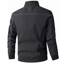 Akiihool Jacket For Men Casual Mens Casual Lightweight Jacket Sportwear Jacket Casual Windbreaker (Black,XXL)