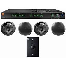 Jbl Csma280 Commercial Amplifier+4) 6.5" Black Ceiling Speakers+Wall Controller