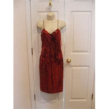 $299 Sho Max Red Solid Sequin Prom Party Dance Dress 7/8