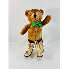 Vintage 1979 Joshua Teddy Bear On Cowboy Boots Stuffed Animal Toy 8.5"