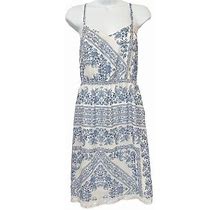 Lamer Womens Blue White Paisley Mini Dress Medium - Women | Color: Blue | Size: M