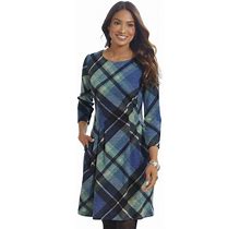 Plaid Pocket Dress In Blue Green Size 14 By Northstyle Catalog
