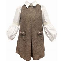 Petite Maison Kids | Herringbone Mom Dress, (Brown, Size Medium) | Maisonette