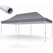 MASTERCANOPY Premium Heavy Duty Pop Up Commercial Instant Canopy Tent (10X20, Gray)
