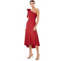 Women's Ieena One Shoulder Midi Dress - Deep Red