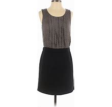 Ann Taylor LOFT Casual Dress - Sheath Scoop Neck Sleeveless: Black Dresses - Women's Size 4