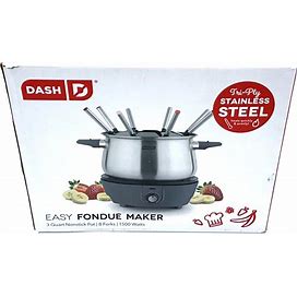 Dash Deluxe Stainless Steel Fondue Maker With Temperature Control