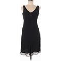 Banana Republic Casual Dress - Sheath V-Neck Sleeveless: Black Dresses - Women's Size 6 Petite