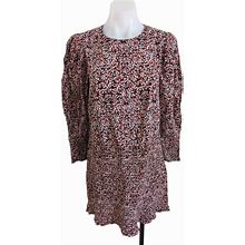 Rebecca Minkoff Dresses | Rebecca Minkoff Sz Large Tabby Mini Dress Red Floral Crew Neck Long Puff Sleeves | Color: Red | Size: L