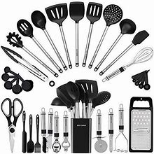 Kitchen Utensil Set-Silicone Cooking Utensils-33 Kitchen Gadgets & Spoons For...