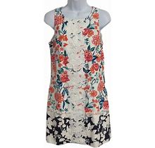 Eliza J Dresses | Eliza J Floral-Contrast Embroidered A-Line Dress Sz. 6P | Color: Pink/White | Size: 6P