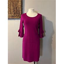 Talbots Knit Dress Ps Petite Small Magenta Stretch Career Church $139