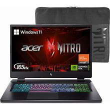 Acer Nitro 17 Gaming Laptop AMD Ryzen 7 7840HS Octa-Core CPU 17.3" FHD 165Hz IPS Display NVIDIA Geforce RTX 4050 16GB DDR5 1TB SSD Wi-Fi 6E RGB