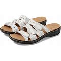 Clarks Leisa Cacti Q Women's Sandals White Leather : 7.5 D - Wide