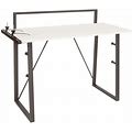 Tinker Desk In Light Gray Finish With Metal Legs By OSP Home Furnishings, Desks