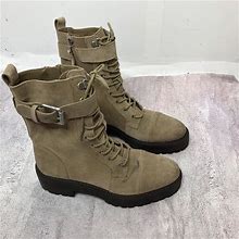 Sam Edelman Shoes | New Sam Edelman Womens Junip Combat Boots Size 6 Suede Leather Lace Up Flaw | Color: Brown | Size: 6