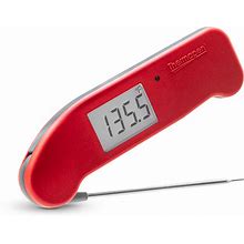 Waterproof Thermapen ONE | One Second Instant Read Meat Cooking Thermometer | Auto-Rotating Display, Waterproof | Red | Thermoworks