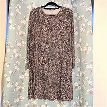 Old Navy Dresses | Old Navy Women's Leopard Print Knit Dress, Size Xl | Color: Black/Brown | Size: Xl